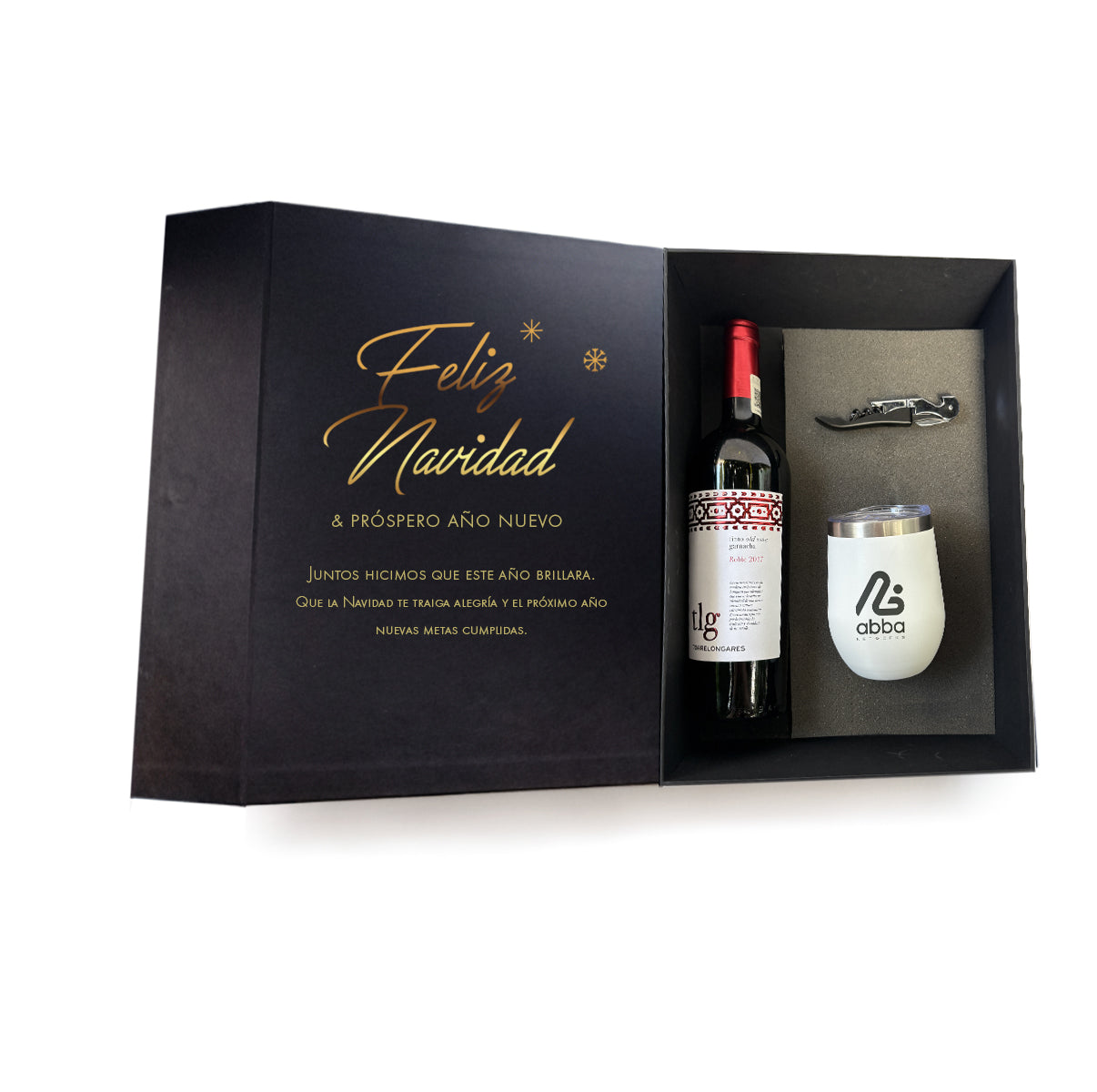Kit de Vino Torrelongares con Copa Térmica y Sacacorchos en Estuche Personalizado de Lujo | Envíos nacionales urgentes