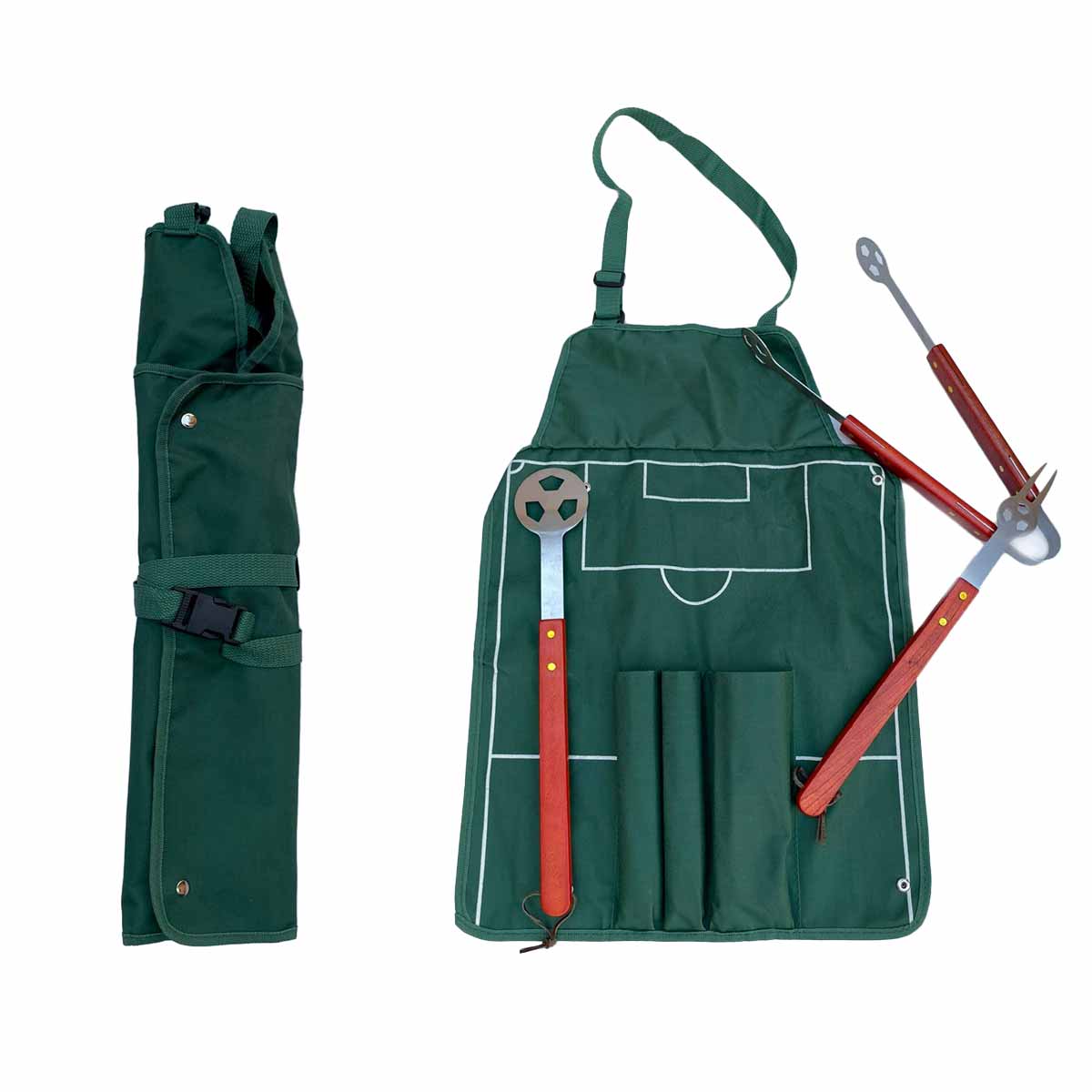 Mandil BBQ de Fútbol con accesorios