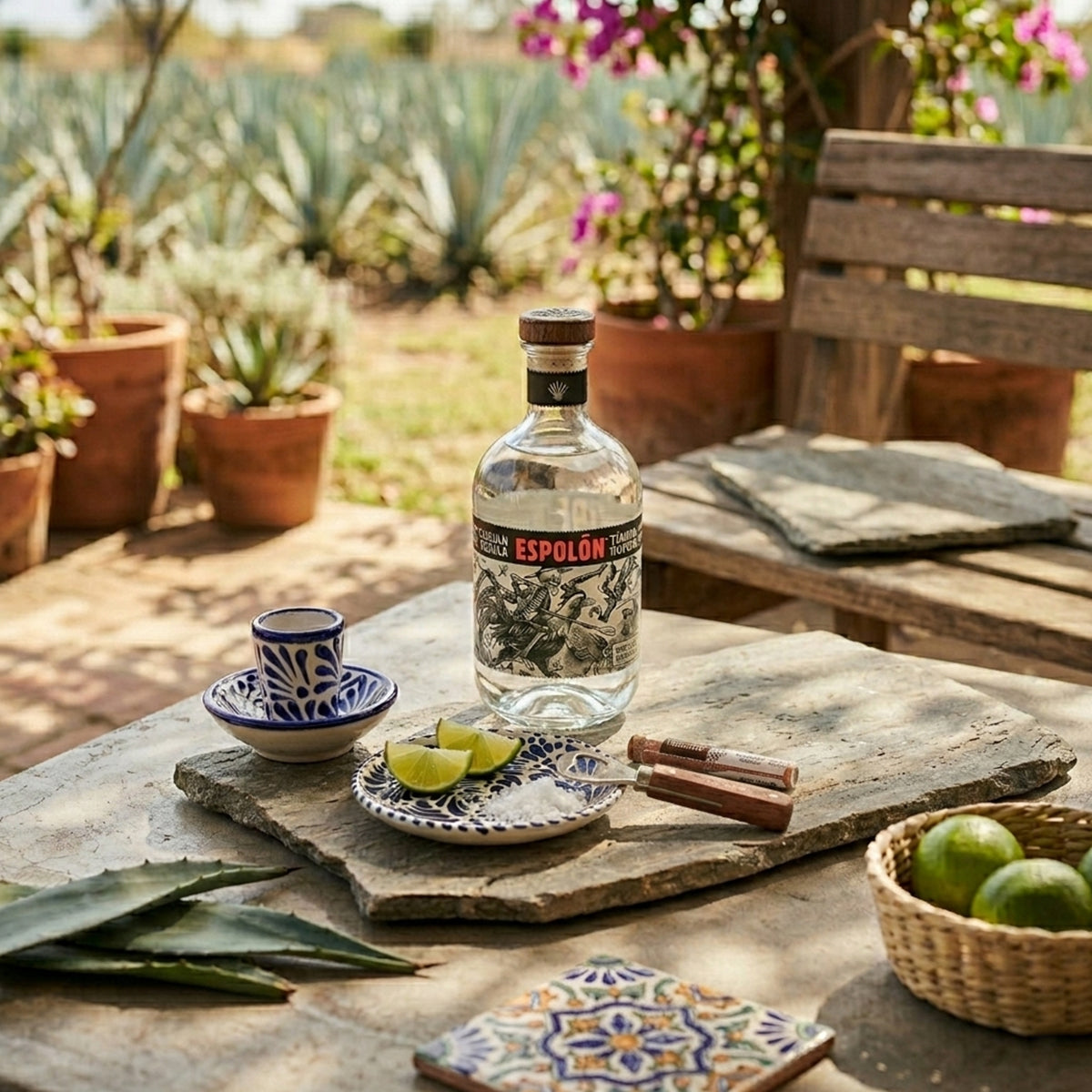 Regalo empresarial de lujo tequila Espolón y conjunto de talavera con complementos