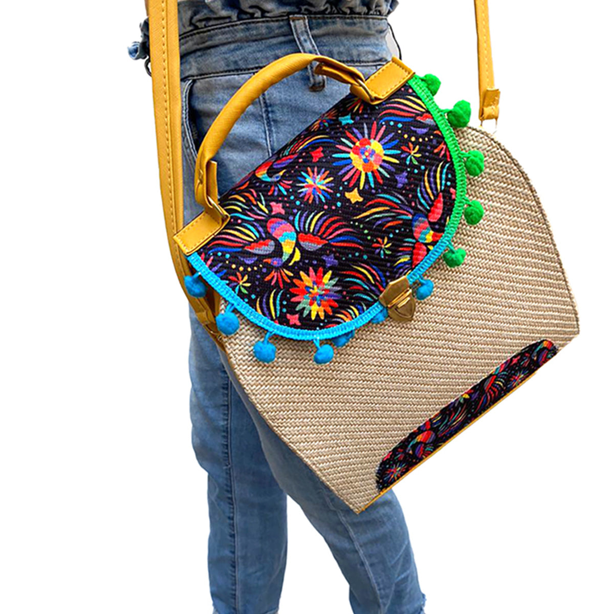 Bolsa-Mochila Artesanal Bordada A Mano