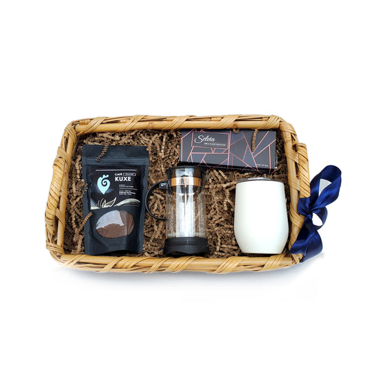 Canastas Navideñas Premium Con Prensa Francesa Y Chocolates Exclusivos