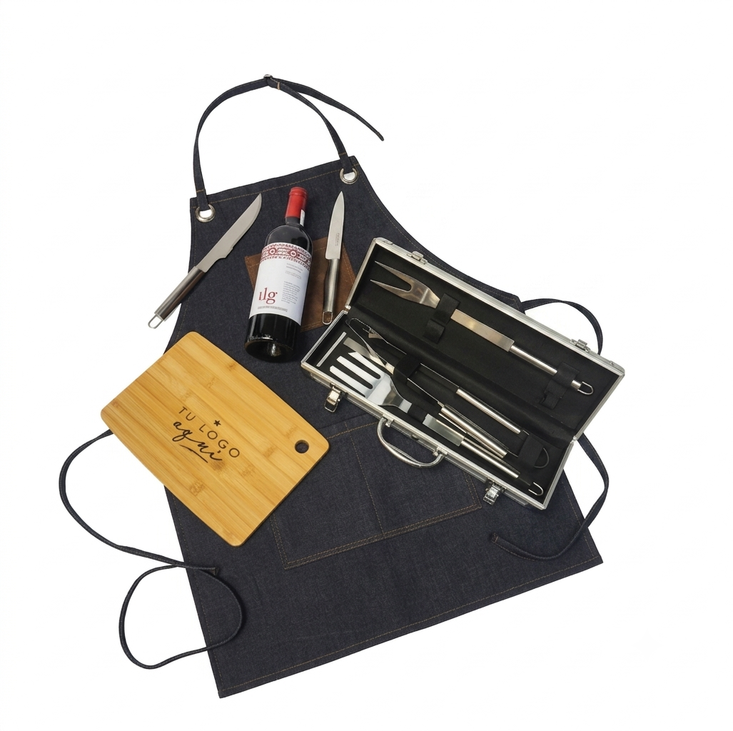 Set Parrillero con Vino y Grabado Personalizado | Edición de Lujo