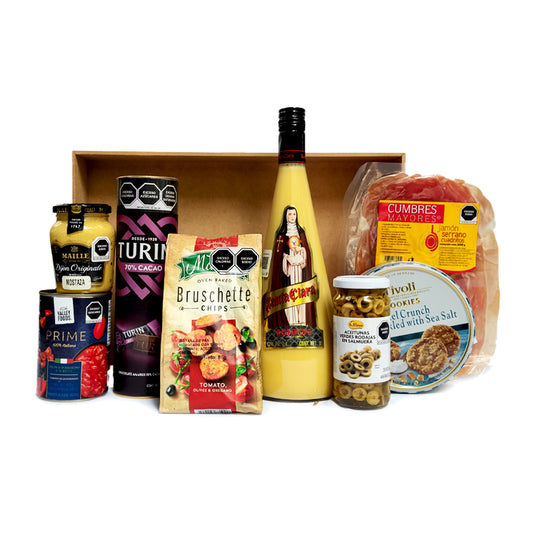 Arcones navideños - Regalo de navidad con rompope, jamón serrano, turín, económicos ahorro