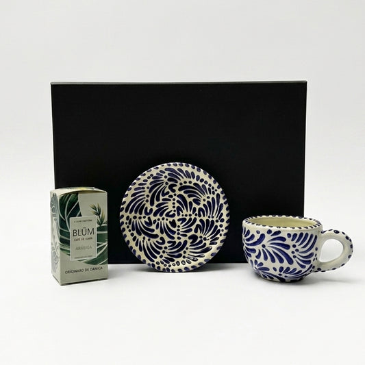 Regalo empresarial de lujo con café gourmet y conjunto de talavera