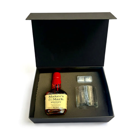 Regalo empresarial de lujo Maker´s Mark con vaso y enfriadores