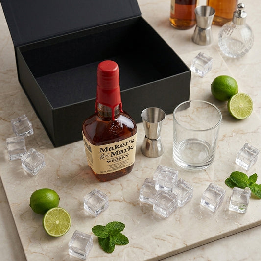 Regalo empresarial de lujo Maker´s Mark con vaso y enfriadores