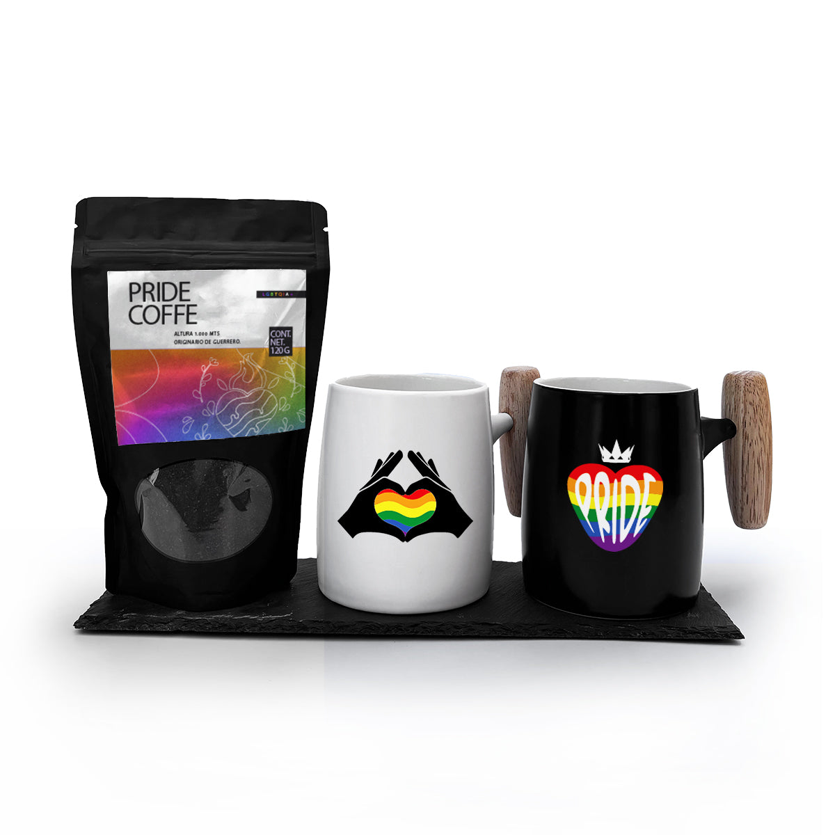 Kit Exclusivo Pride LGBT+ Dos Tazas Mali + Café Gourmet + Prensa Francesa