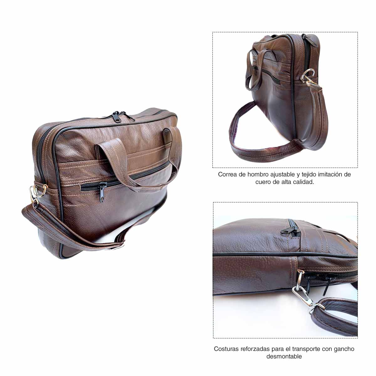 Elegancia y Protección: Maleta de Piel para Computadora con Correa
