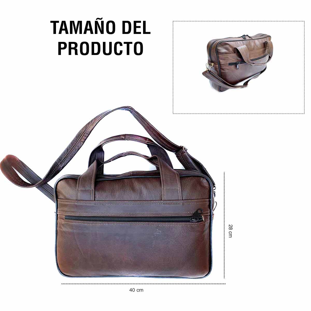 Elegancia y Protección: Maleta de Piel para Computadora con Correa