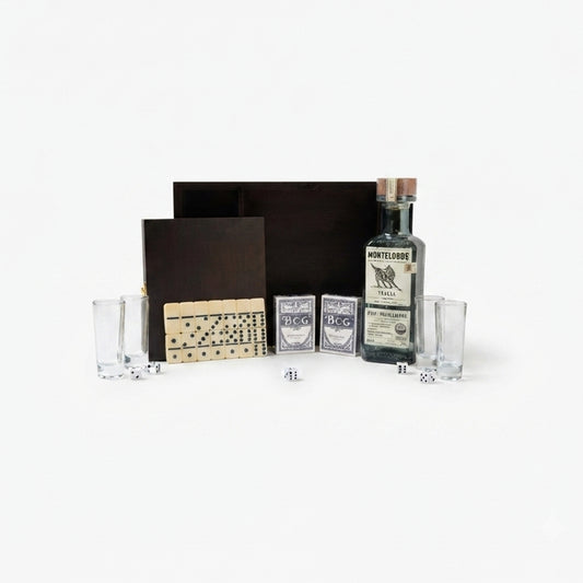 Regalo Empresarial de lujo Mezcal Montelobos con Juegos Y Vasos Tequileros Premium