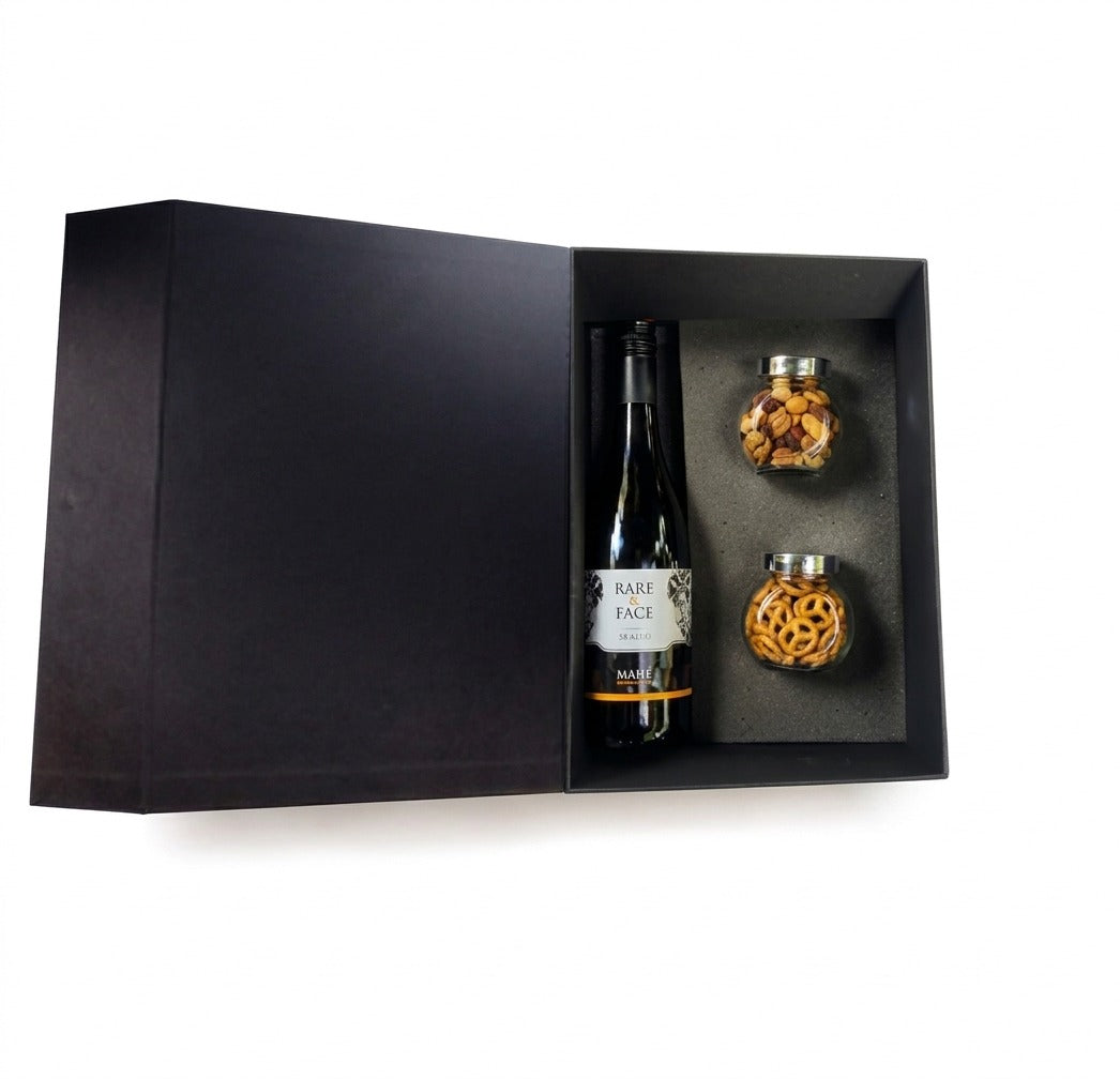 Kit de vino face to face con complementos gourmet en estuche personalizados de lujo |Envíos nacionales