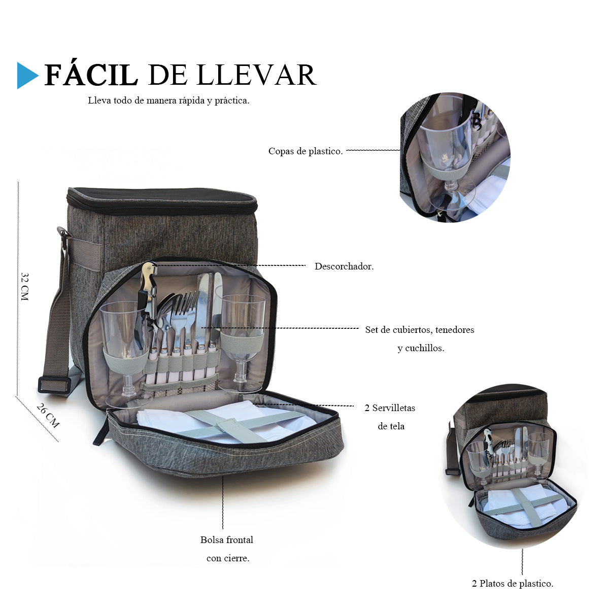 Hielera con Set Para Picnic