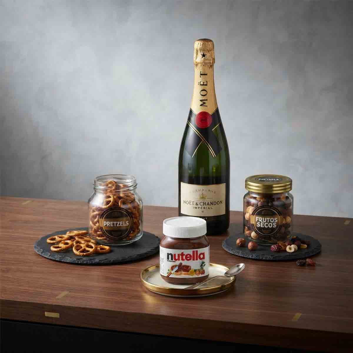 Canasta corporativo Moët & Chandon/ botana selecta-nutella