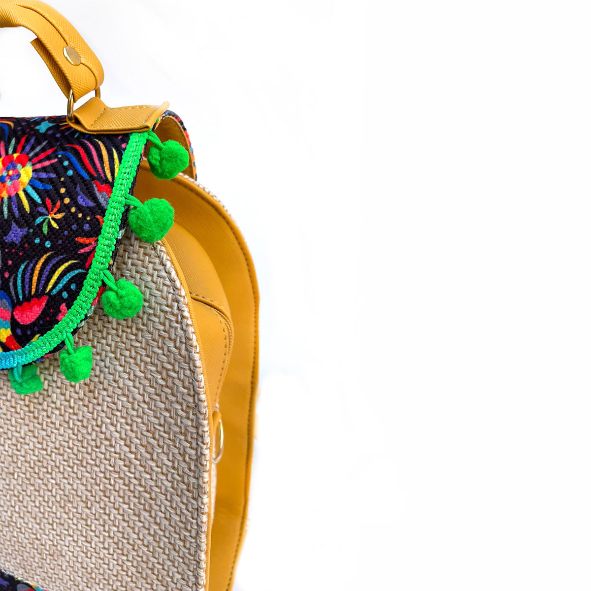 Bolsa-Mochila Artesanal Bordada A Mano