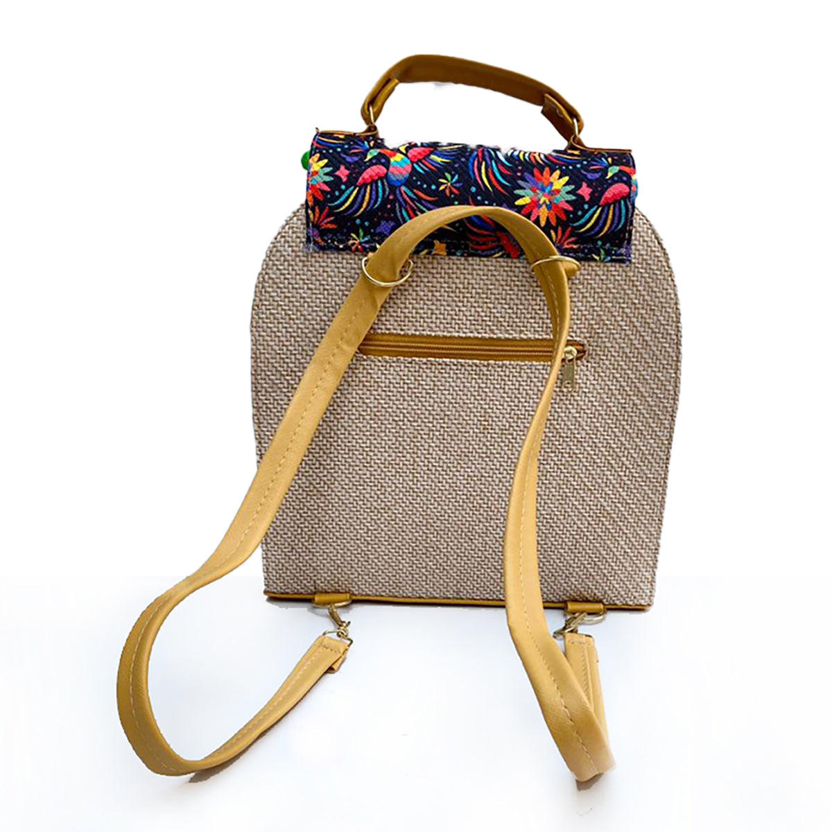 Bolsa-Mochila Artesanal Bordada A Mano