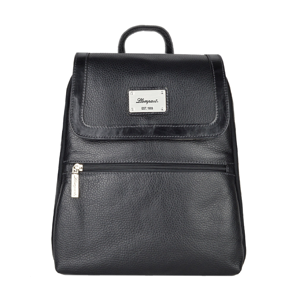 Backpack de Piel Negro Para Dama