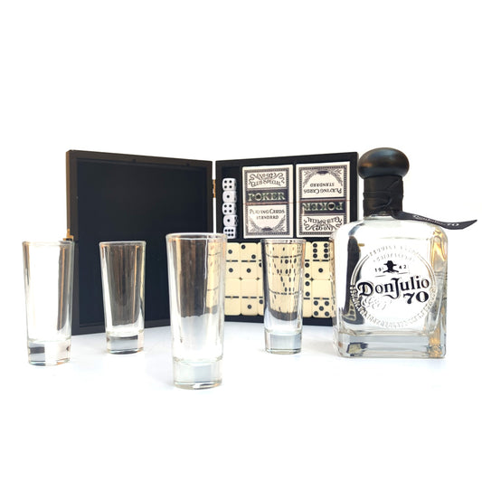 Regalo Empresarial Don Julio 70 con Juegos Y Vasos Tequileros Premium