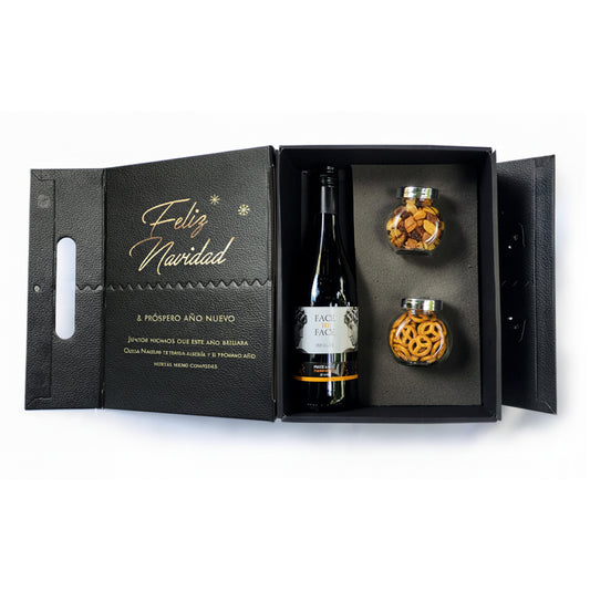 Kit de Vino Face to Face con Complementos Gourmet en Estuche Personalizados de Lujo | Envíos nacionales