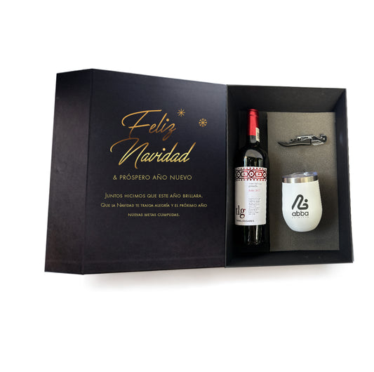 Kit de Vino Torrelongares con Copa Térmica y Sacacorchos en Estuche Personalizado de Lujo | Envíos nacionales urgentes