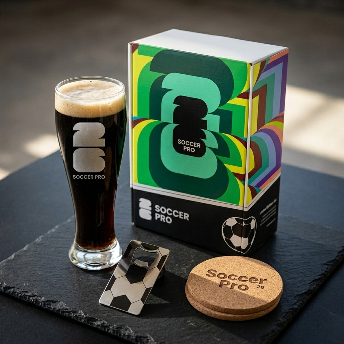 VASO CONMEMORATIVO MUNDIAL 400 ML + DESTAPADOR METALICO + CERVEZA