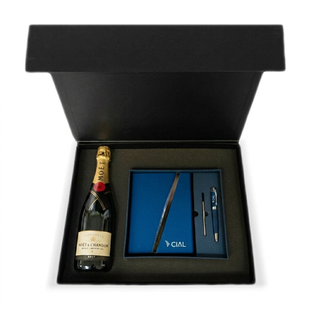 Kit Moët & Chandon, Champagne de Lujo y Bolígrafo Ejecutivo | Regalo Corporativo Exclusivo| Envíos nacionales