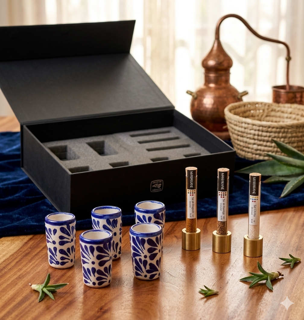 Regalo empresarial premium talavera tequileros y sal