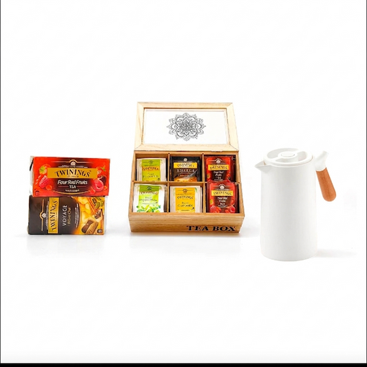 Kit de Té con Caja de Madera, Jarra