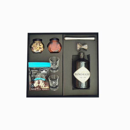 Kit Gin Hendrick's con macerador y snacks
