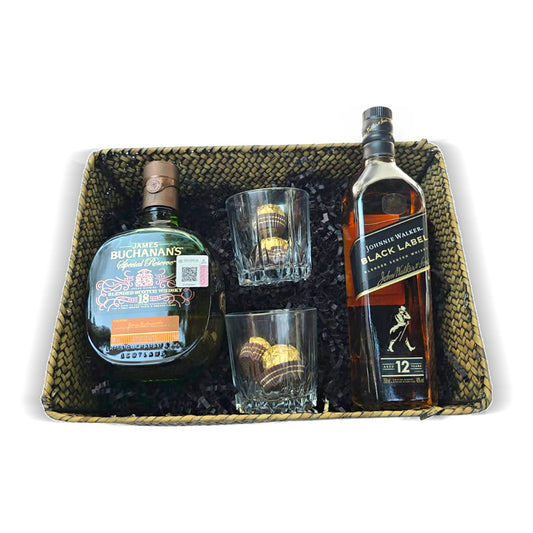 Canasta de Lujo con Whisky Buchanan’s y Johnnie Walker – Edición Premium