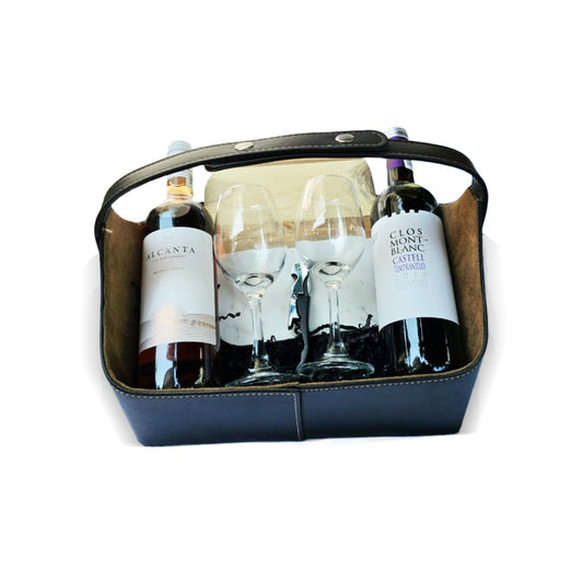 Canasta Premium de Vino y Quesos - Tablero de Mármol, Vinos Exclusivos y Accesorios de Lujo