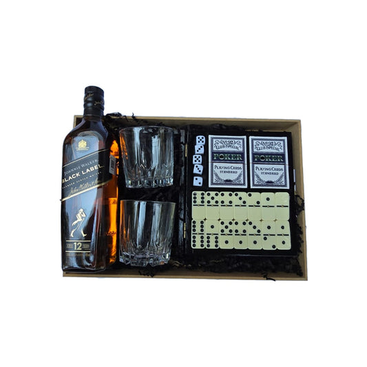 Canasta Premium de Johnnie Walker - Vasos Elegantes y Juego de Póker Exclusivo