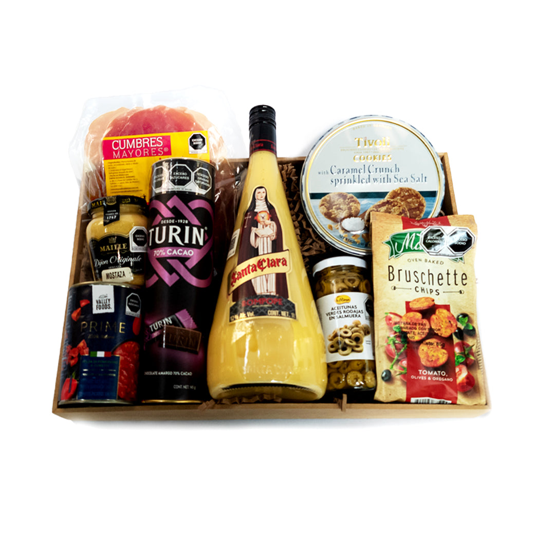 Arcones navideños - Regalo de navidad con rompope, jamón serrano, turín, económicos ahorro