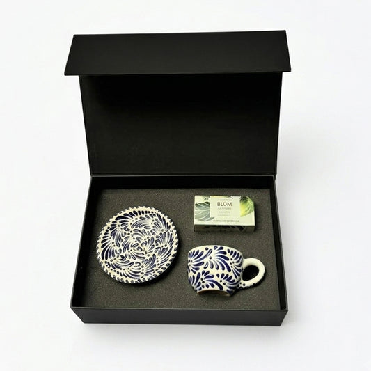 Regalo empresarial de lujo con café gourmet y conjunto de talavera