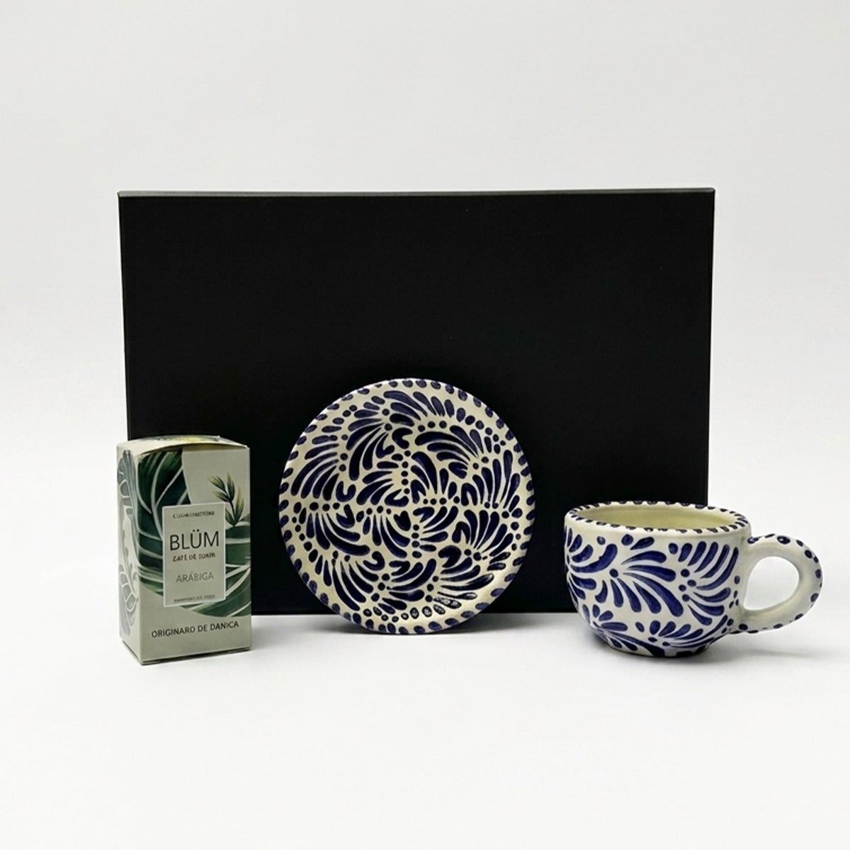 Regalo empresarial de lujo con café gourmet y conjunto de talavera