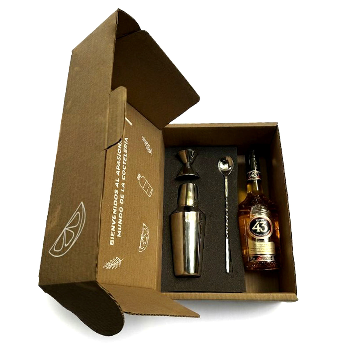 Kit empresarial Licor 43 con accesorios para cocteleria