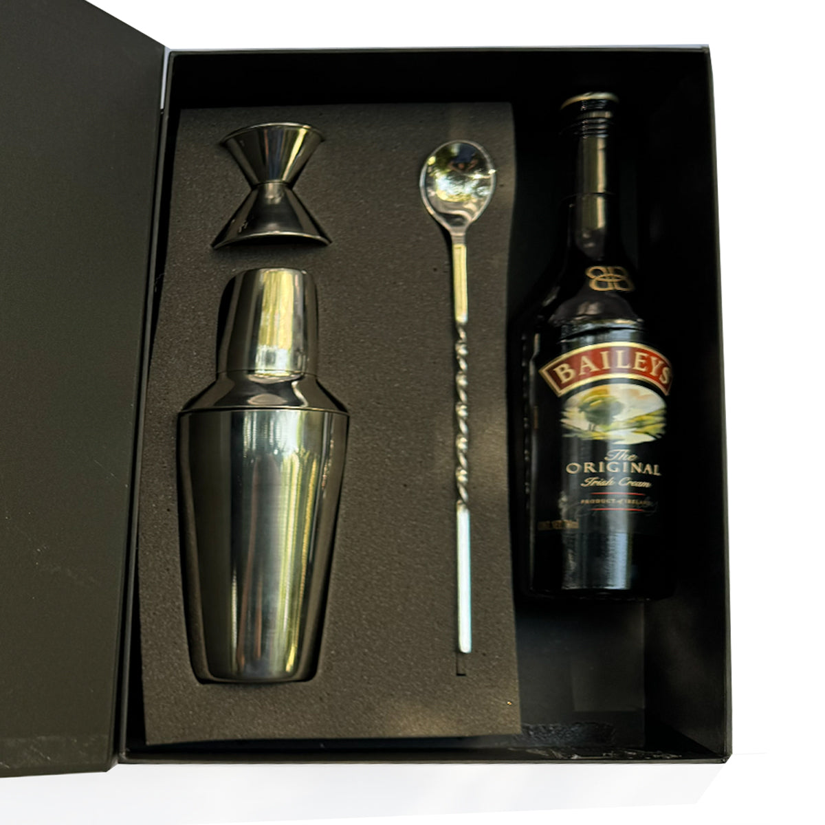 Regalo empresarial de lujo Baileys con set de cocteleria profesional