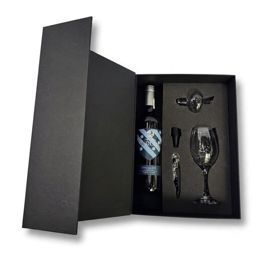 Regalo empresarial de lujo Don Diego Escolano Crianza 2017 con accesorios