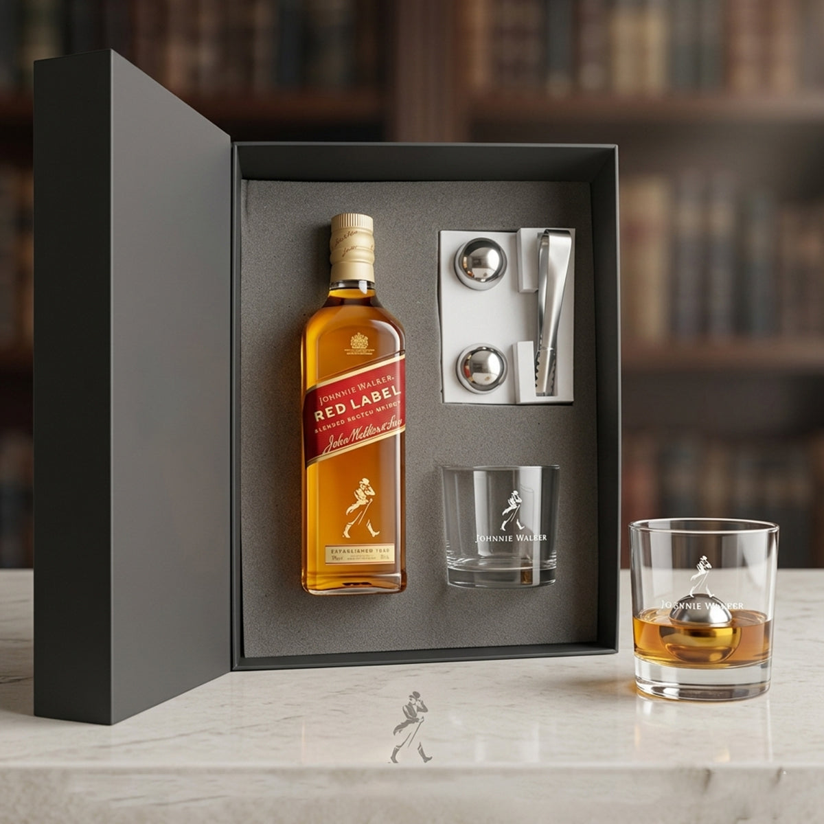 Regalo empresarial de lujo Johnnie Walker Red Label con kit de enfriadores y vaso