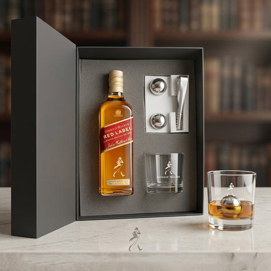 Regalo empresarial de lujo Johnnie Walker Red Label con kit de enfriadores y vaso