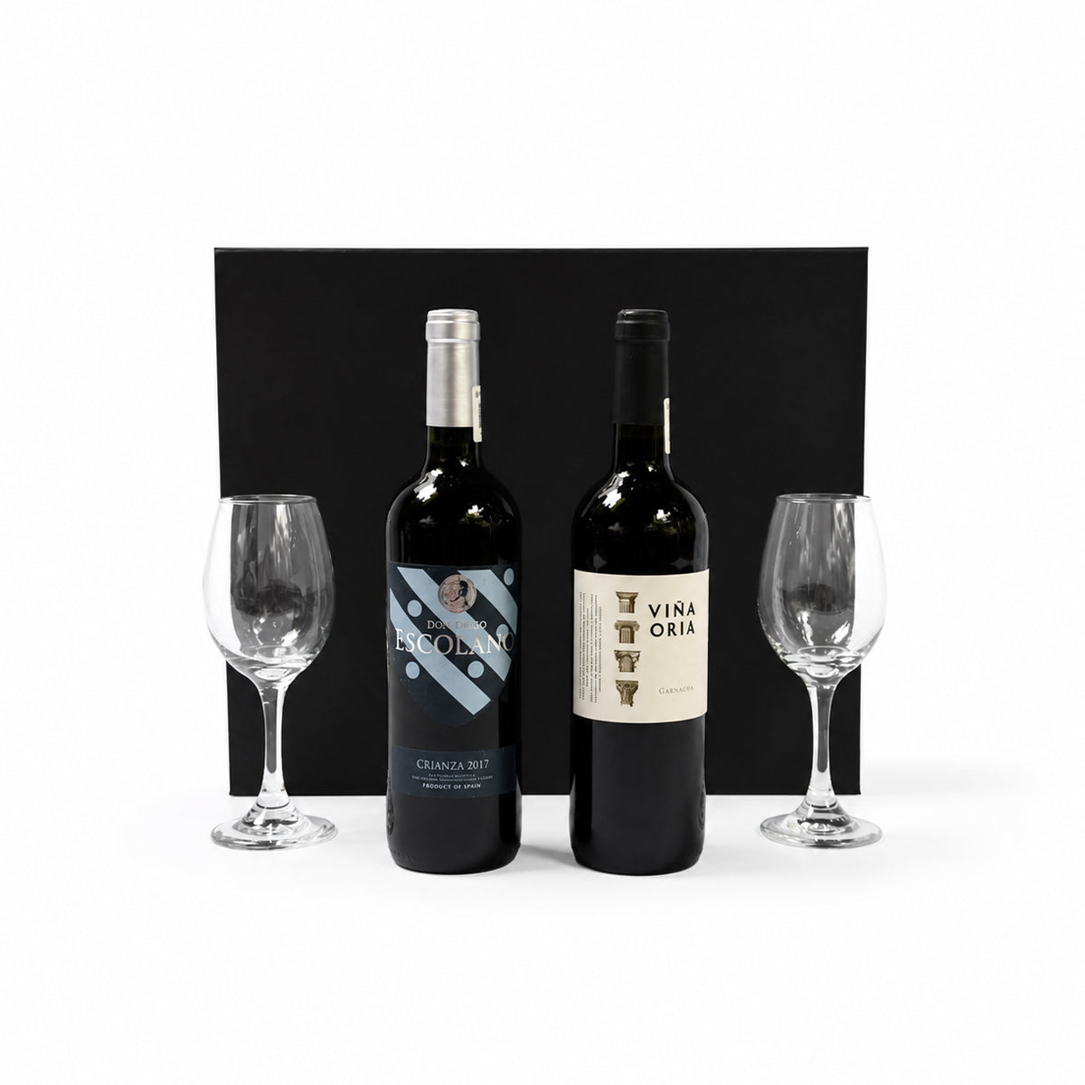 Regalo empresarial de lujo Don Diego Escolano Crianza 2017 y Viña Oria Garnacha