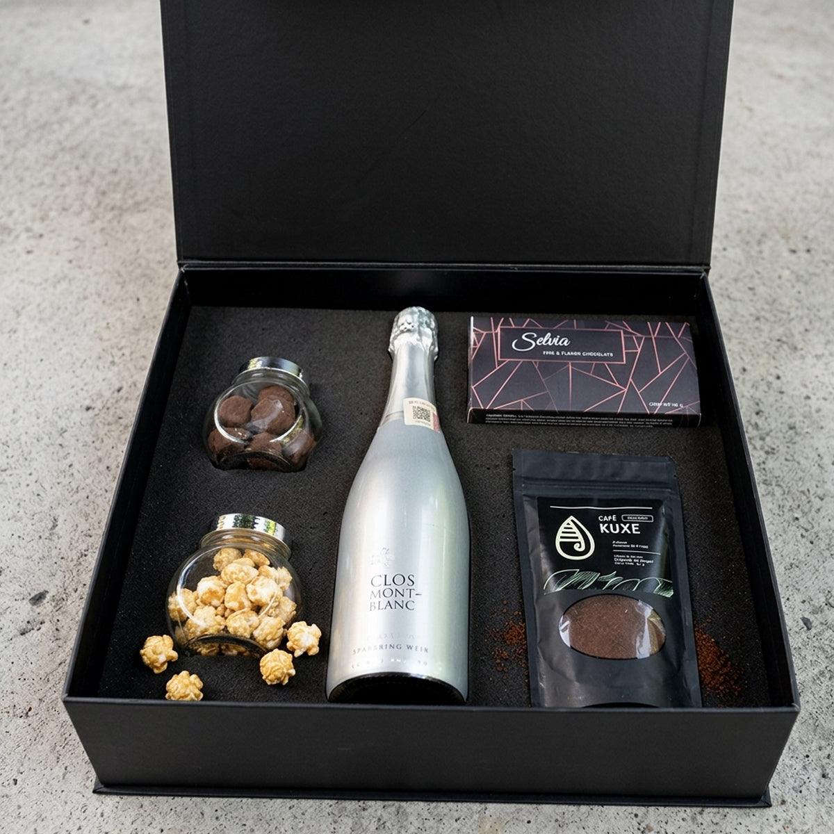 Regalo corporativo Clos Mont-Blanc vino espumoso en caja de regalo. Regalo corporativo premium|Envíos nacionales