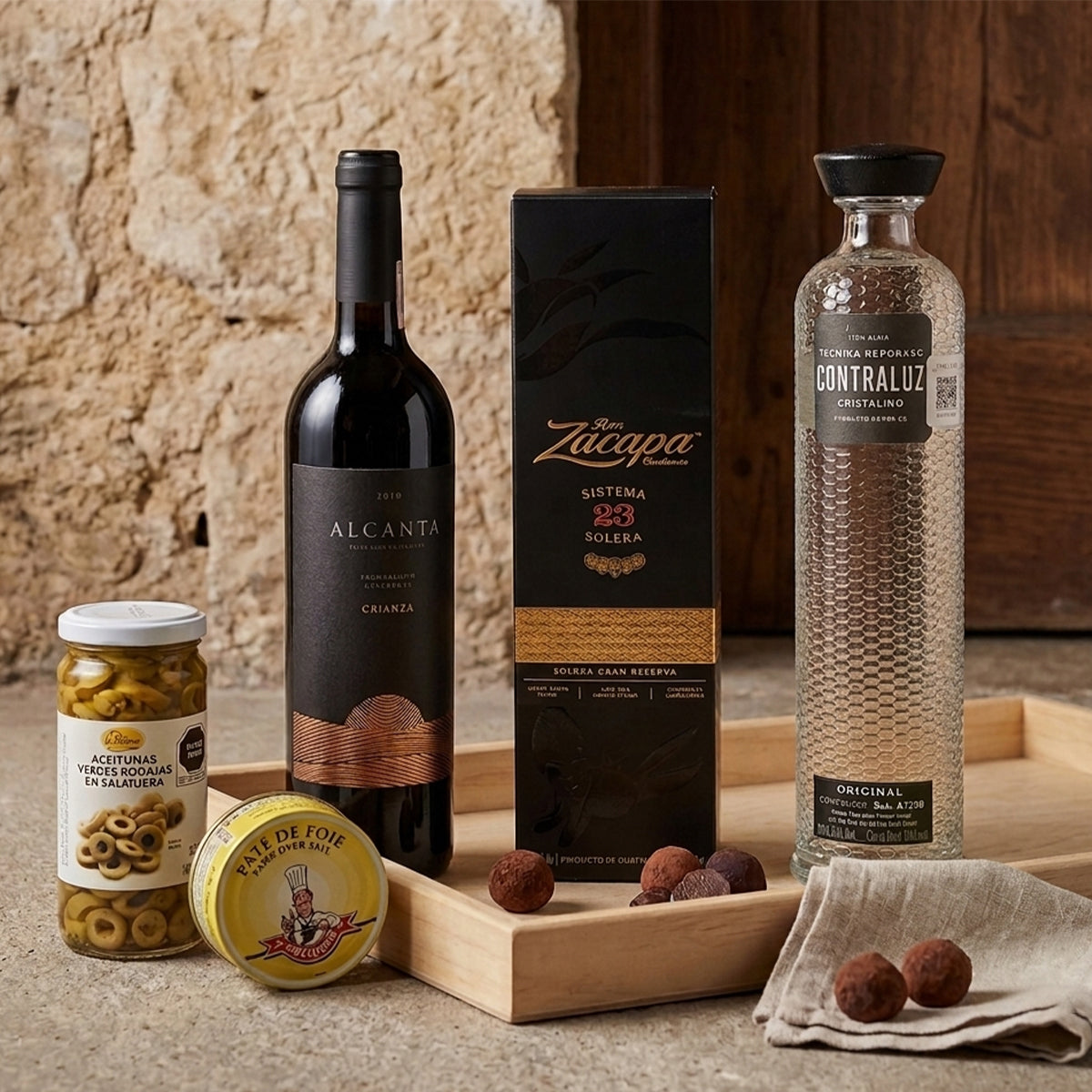 Canasta empresarial de Lujo con Zacapa y Bebidas Selectas