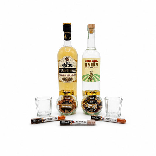 Regalo Empresarial Jose Cuervo Reposado, Mezcal Unión y Sales Artesanales