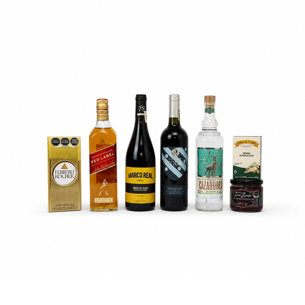 Canasta Empresarial Tequila Cazadores, Johnnie Walker y Selección de 2 Vinos