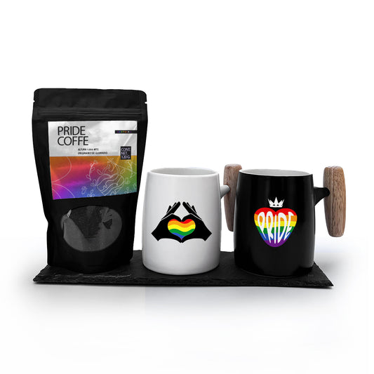 Kit Exclusivo Pride LGBT+ Dos Tazas Mali + Café Gourmet + Prensa Francesa