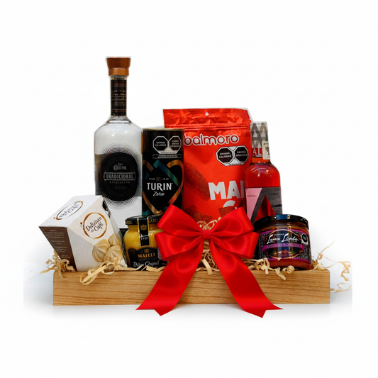 Canastas y Arcones Navideñas Exclusiva con Tequila Cuervo Cristalino, Vino Rosado y Complementos: Regalo Sofisticado para Celebrar