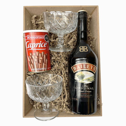 Set Exclusivo Baileys con Galletas Caprice y Copas para Helado – Regalo Sofisticado y Delicioso