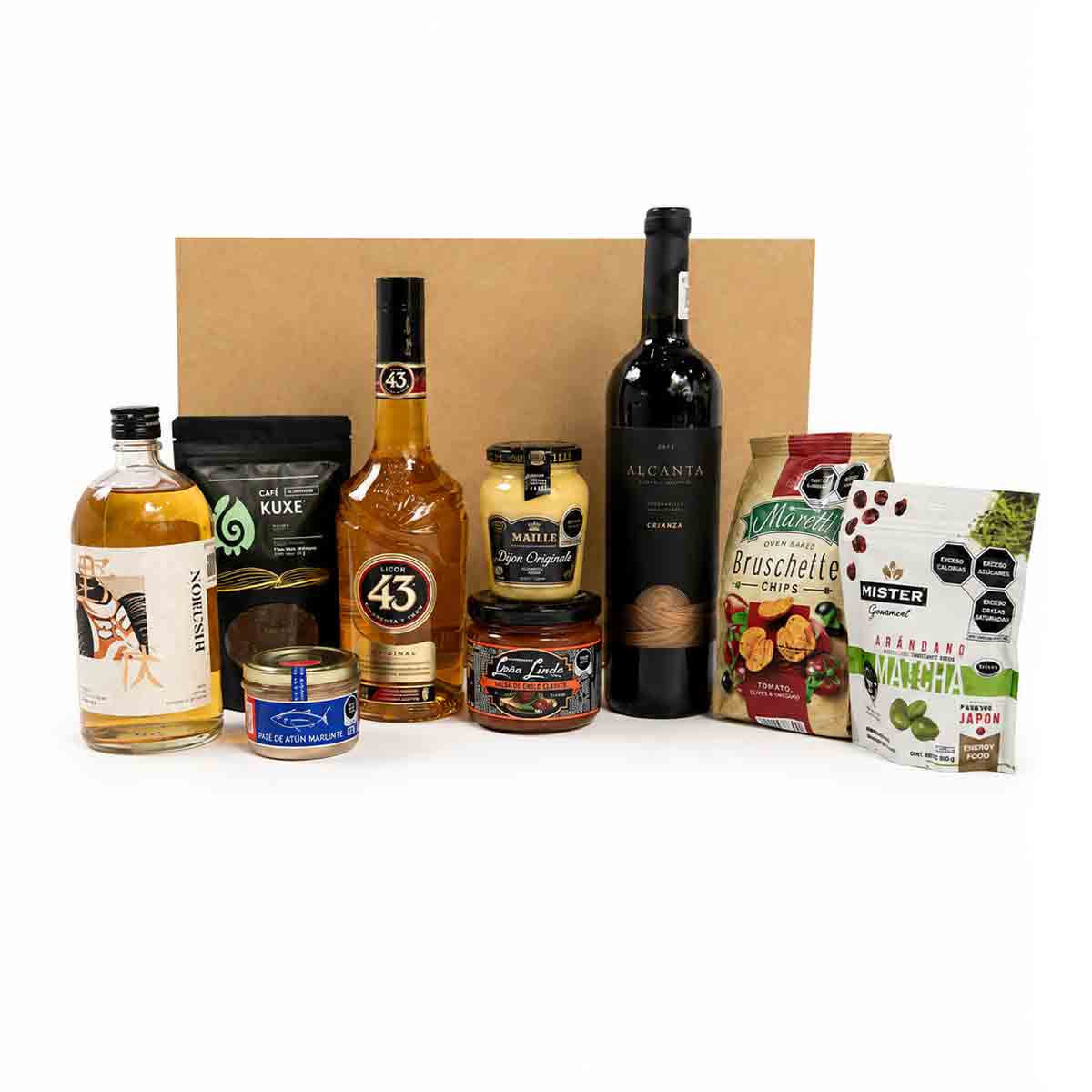 Canasta de Regalo Empresarial de Lujo, Whisky Japonés, Vino de Reserva y complementos.