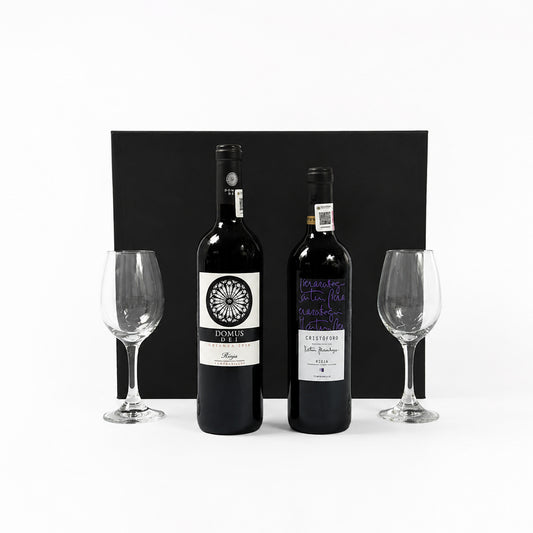 Regalo empresarial vino tinto Domus Dei y Cristóforo