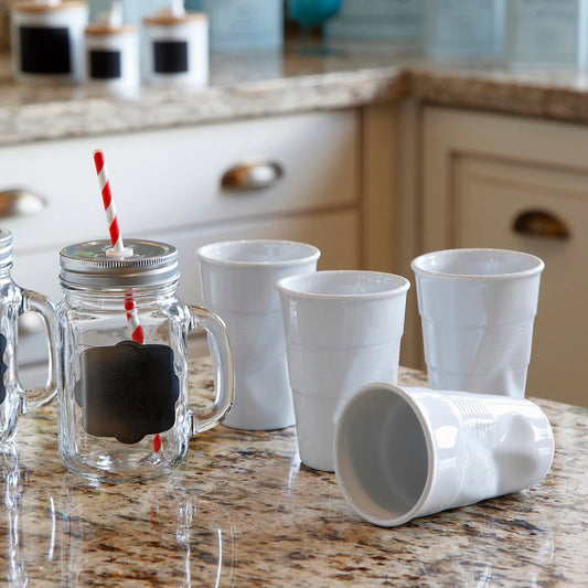 Kit de Coctelería con Shaker y Vasos de Porcelana